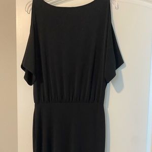Black cold shoulder dress